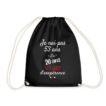 I don't have 53 years old birthday present - Drawstring Bag - black - Front