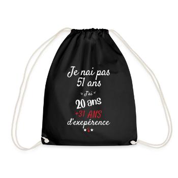 I don't have a 51 year old birthday present - Drawstring Bag - black - Front