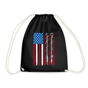 Canne à pêche drapeau américain USA Patriot Fisherman An - Sac de sport léger - noir - Devant