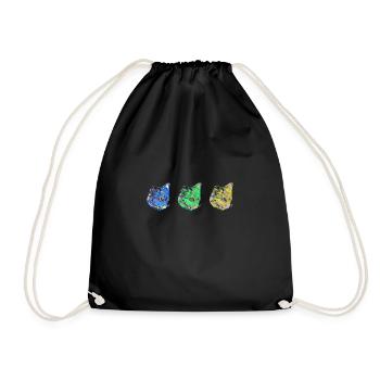 chat, bleu, peinture, chaton, warhol, pop art - Sac de sport léger - noir - Devant