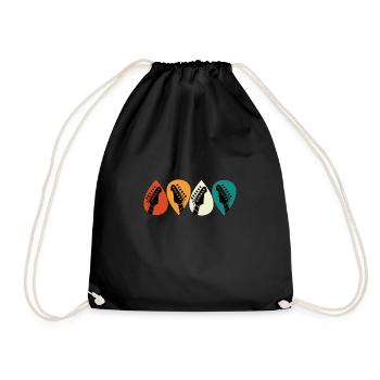Retro Vintage Guitar Pick For Guitarist - Drawstring Bag - black - Front