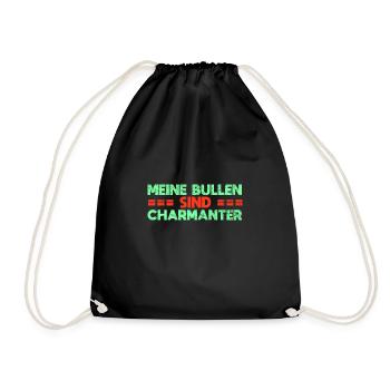 Meine Bullen Sind Charmanter - Turnbeutel - Schwarz - Vorne