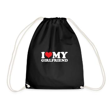 Ich liebe meine Freundin Valentinstag Geschenk Paar Liebe - Turnbeutel - Schwarz - Vorne
