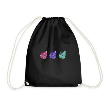chats, coloré, pop-art, art, warhol, graffiti, chat - Sac de sport léger - noir - Devant