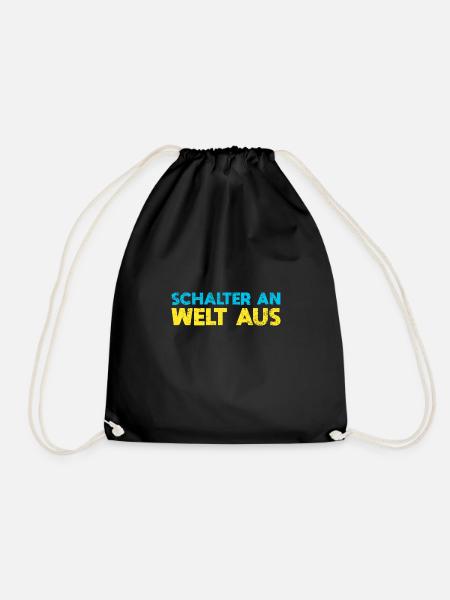 Schalter An, Welt Aus - Turnbeutel - Schwarz