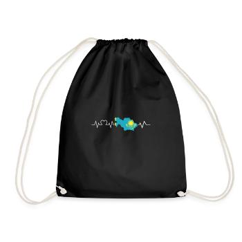 Kazakh heartbeat Kazakhstan - Drawstring Bag - black - Front