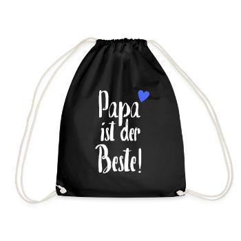 Papa ist der Beste | Bester Papa Geschenk für Papa - Turnbeutel - Schwarz - Vorne