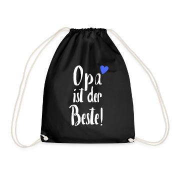 Opa ist der Beste | Bester Opa Geschenk für Opa - Turnbeutel - Schwarz - Vorne