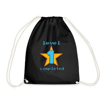 1er niveau terminé - surprise pour l'anniversaire du bébé - Sac de sport léger - noir - Devant