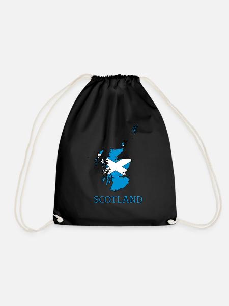 scotland - Drawstring Bag - black