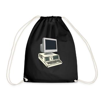Old computer - Drawstring Bag - black - Front