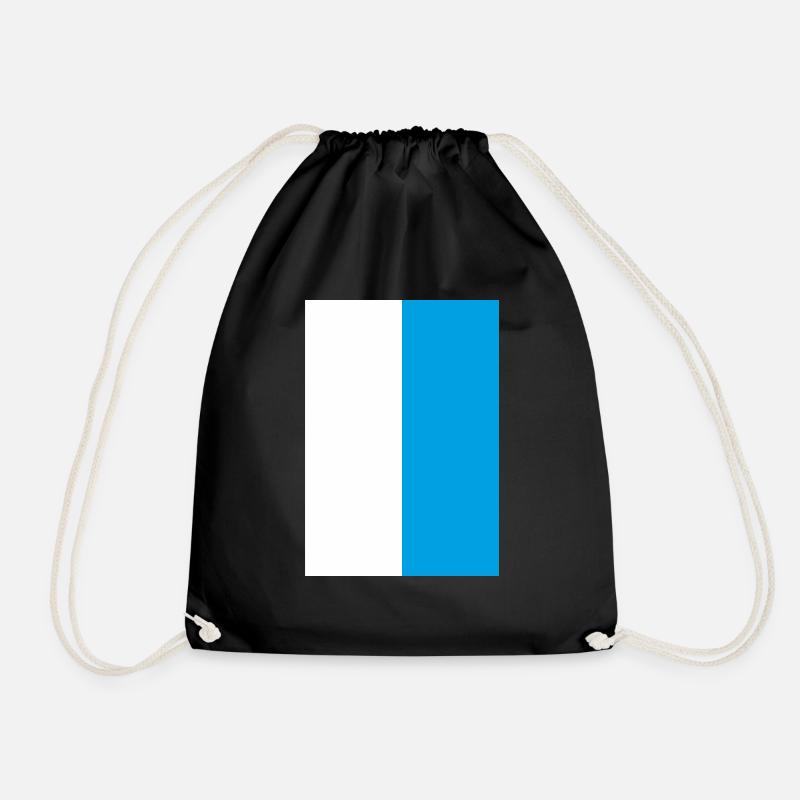 weiss blau Bayern Flagge Geschenkidee - Turnbeutel - Schwarz
