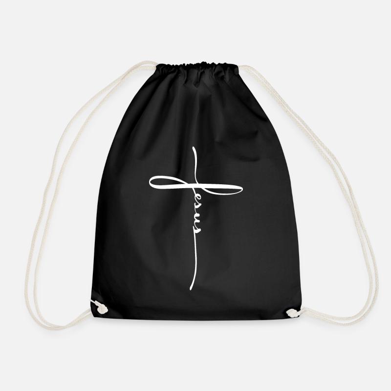 Jesus Kreuz Geschenk Christlich - Turnbeutel - Schwarz