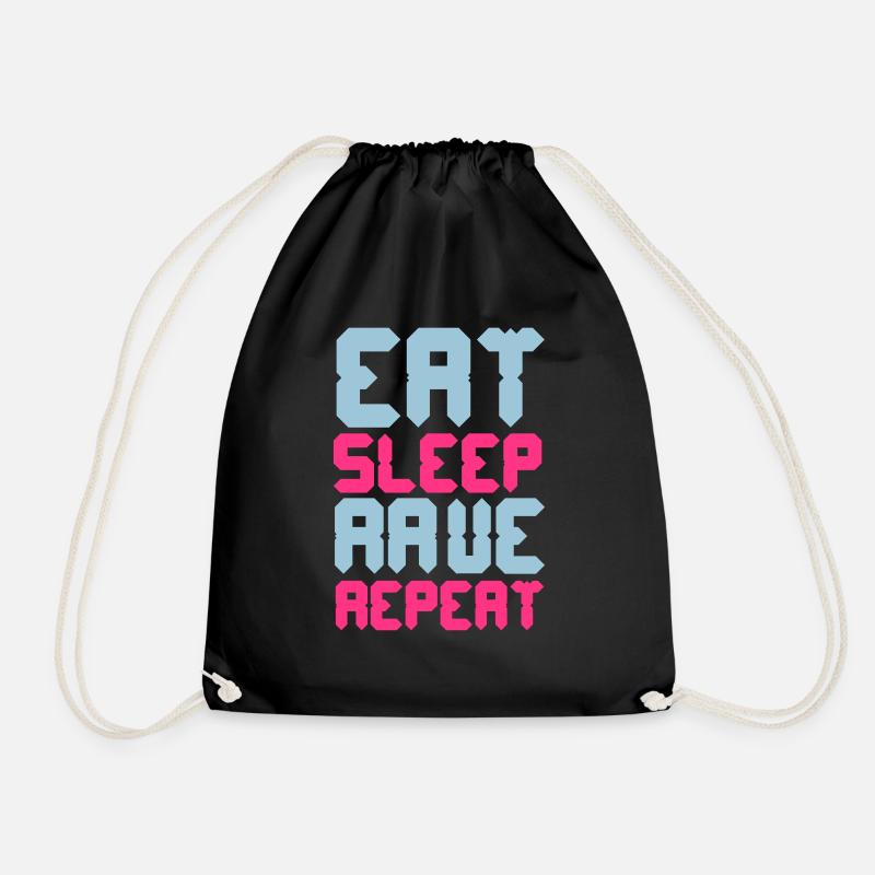 Eat Sleep Rave Repeat - Turnbeutel - Schwarz