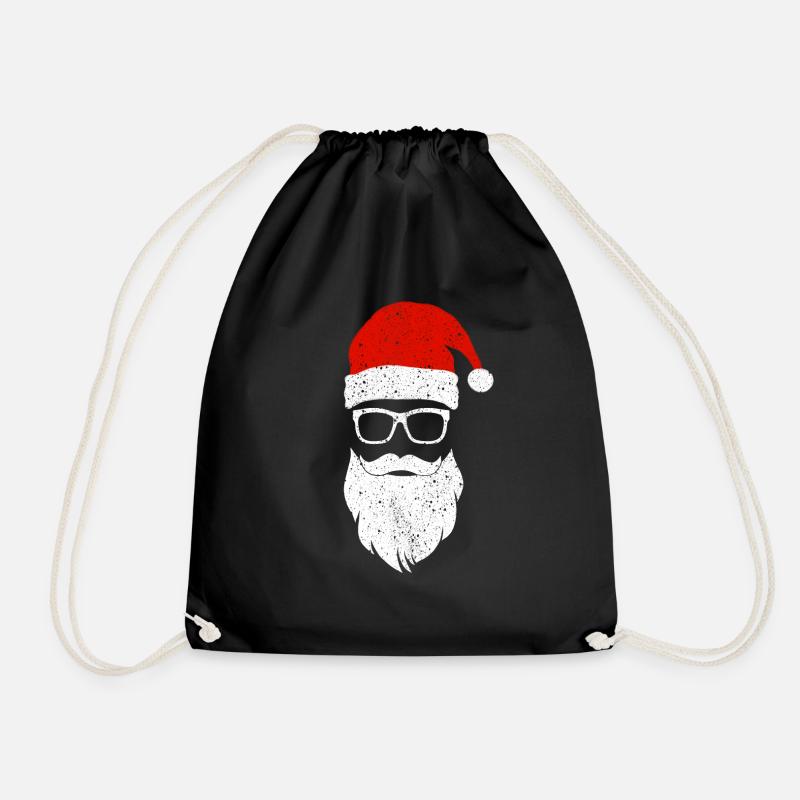 Nerdy Hipster Weihnachtsmann Xmas Humor - Turnbeutel - Schwarz