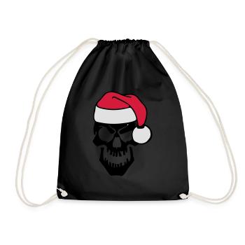 skull christmas - Turnbeutel - Schwarz - Vorne