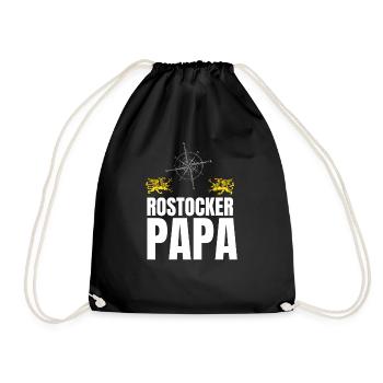 Rostock Papa Geschenk 2020 - Turnbeutel - Schwarz - Vorne