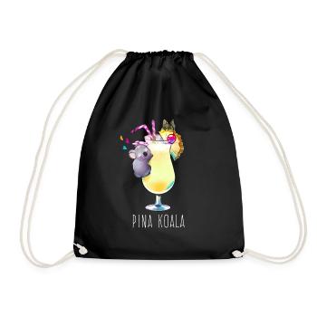 Piña Colada + koala= Pina koala - Turnbeutel - Schwarz - Vorne