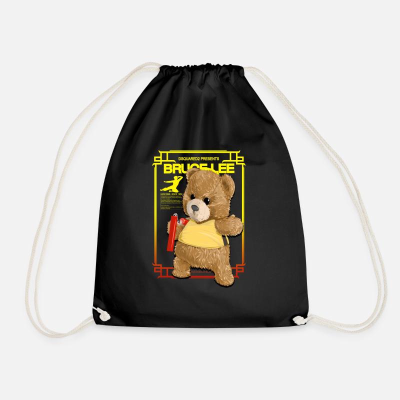 Kongfu Bear - Bruce Lee - Turnbeutel - Schwarz