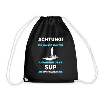 Stand Up Paddle SUP Wassersport Paddeln Paddler - Turnbeutel - Schwarz - Vorne