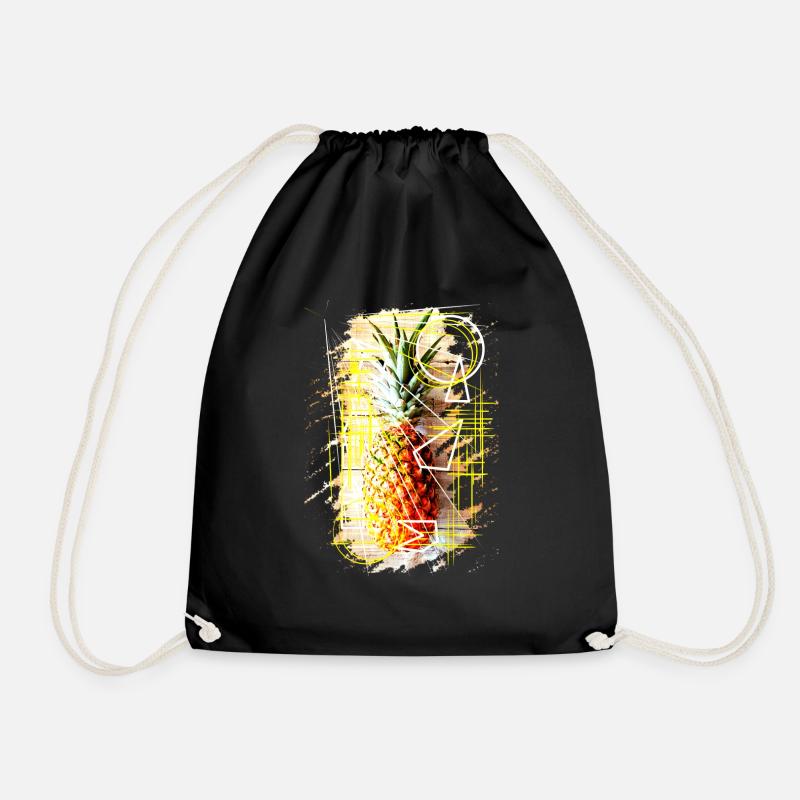 Funny Pineapple - Drawstring Bag - black