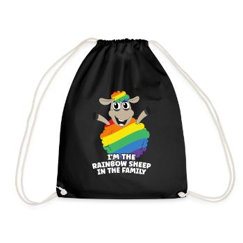 Famille Rainbow Sheep - Chemise LGBTQ Funny - Sac de sport léger - noir - Devant