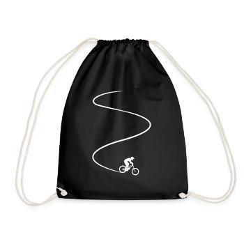 Mountain Bike Downhill Mountainbiker MTB Bike - Drawstring Bag - black - Front