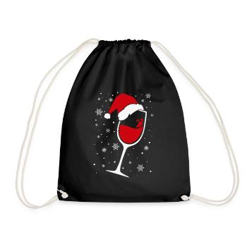 Verre à vin Santa Hat Noël - Sac de sport léger - noir - Devant