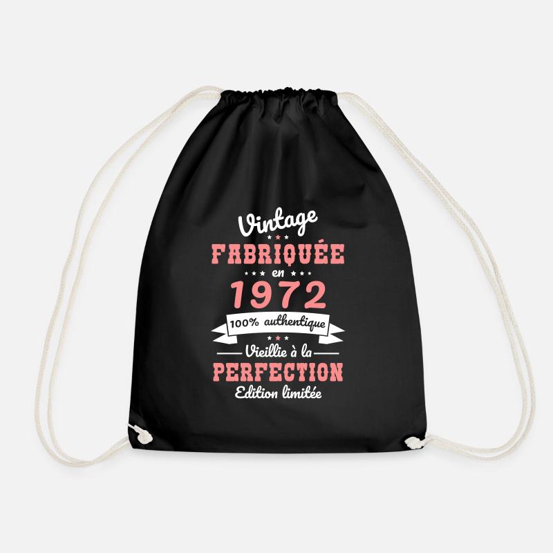Anniversaire 50 ans - Vintage 1972 - Sac de sport léger - noir
