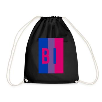 Bi LGBT - Drawstring Bag - black - Front