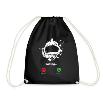 Scuba Diving is Calling - Drawstring Bag - black - Front
