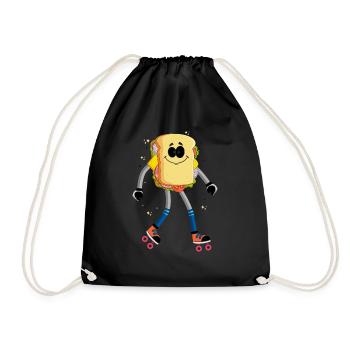 Rollerskaten Rollerskater Skaten Sandwich Bread - Drawstring Bag - black - Front