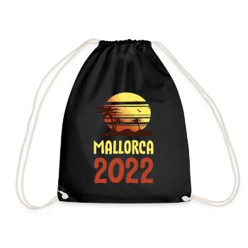 Mallorca 2022 Palmen - Turnbeutel - Schwarz - Vorne