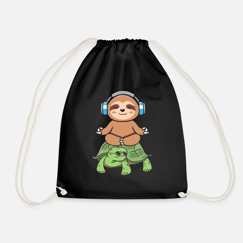 Lazy - Drawstring Bag - black