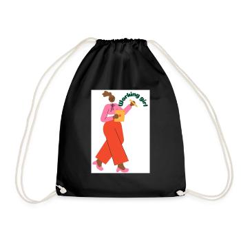 Working girl - Drawstring Bag - black - Front