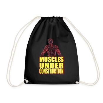 muscles en construction - Sac de sport léger - noir - Devant