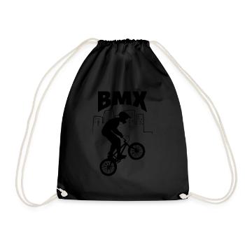 Bmx Passion Son Gift Idea - Drawstring Bag - black - Front