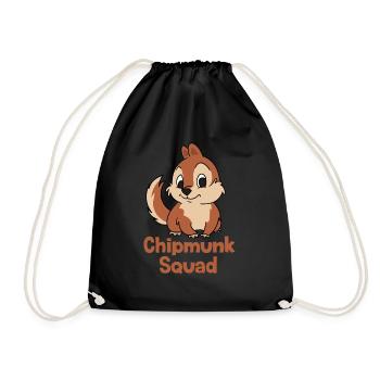 Chipmunk Squad Forest Animal Nature Lover - Drawstring Bag - black - Front