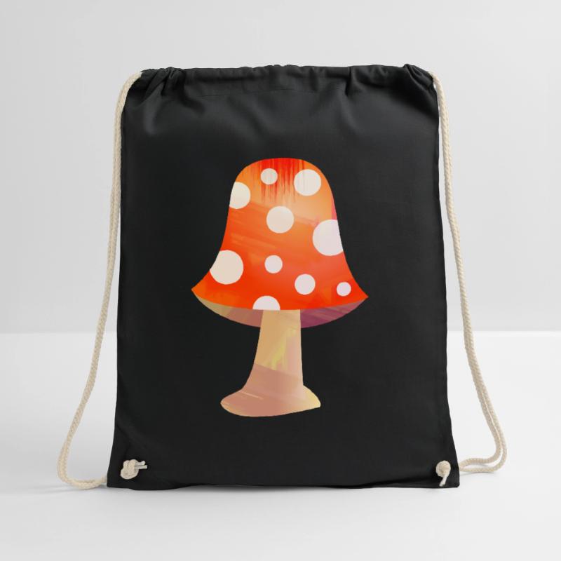 Red Spotted Toadstool Drawstring Bag
