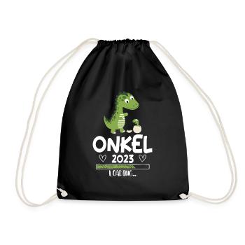 Onkel 2023 Loading Dinosaurier Schwangerschaft - Turnbeutel - Schwarz - Vorne