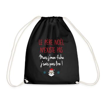Le Père Noël n'existe pas - Sac de sport léger - noir - Devant
