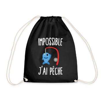 Impossible j'ai pêche - Sac de sport léger - noir - Devant
