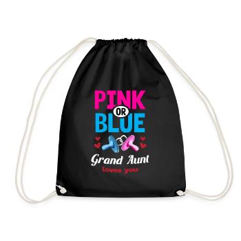 Pink or Blue Grand Aunt Loves You Gender Reveal - Turnbeutel - Schwarz - Vorne
