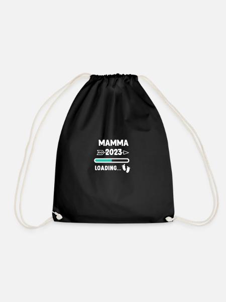 Mom 2023 loading... / Mama 2023 - Turnbeutel - Schwarz