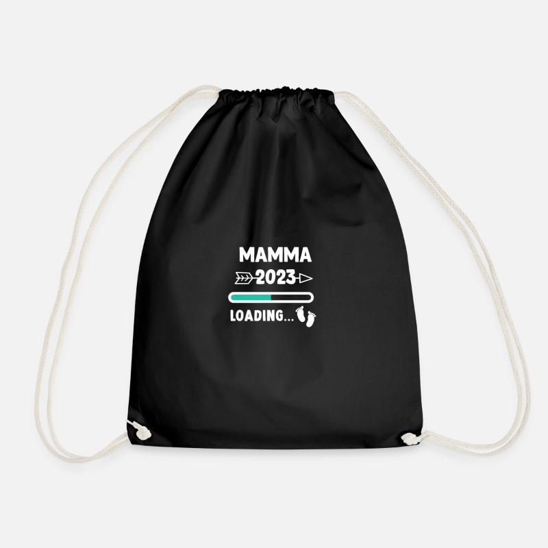 Mom 2023 loading... / Mama 2023 - Turnbeutel - Schwarz