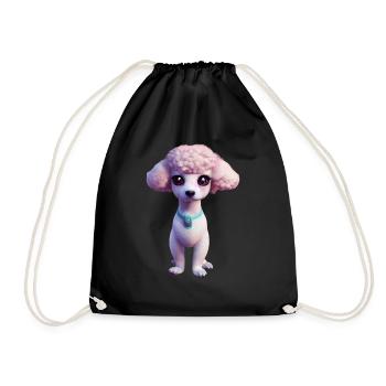 Poodle Dog - Poodle - Drawstring Bag - black - Front