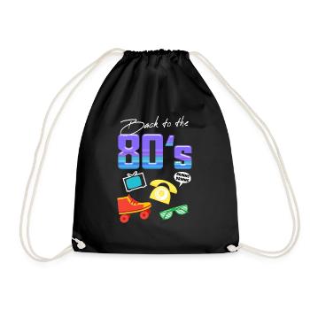 80s Best Gift Moments for Women and Men - Drawstring Bag - black - Front
