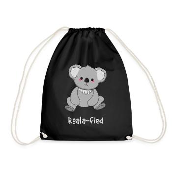 Koala-fied Koala Funny Animal Puns - Drawstring Bag - black - Front