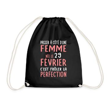 Anniversaire - Née le 29 Février Frôler perfection - Sac de sport léger - noir - Devant