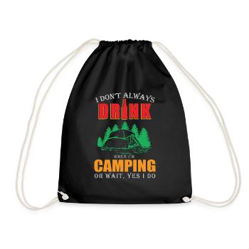 Camping Camper Outdoor Sommer Design - Turnbeutel - Schwarz - Vorne